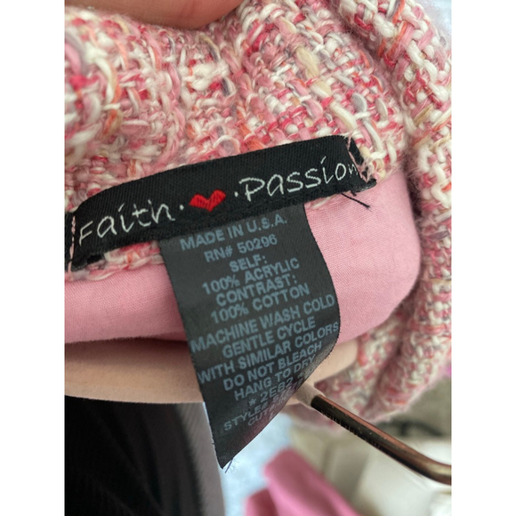 Faith Passion Pink Tweed Blazer French Parisian Office Barbie Coquette Academia - Picture 4 of 8